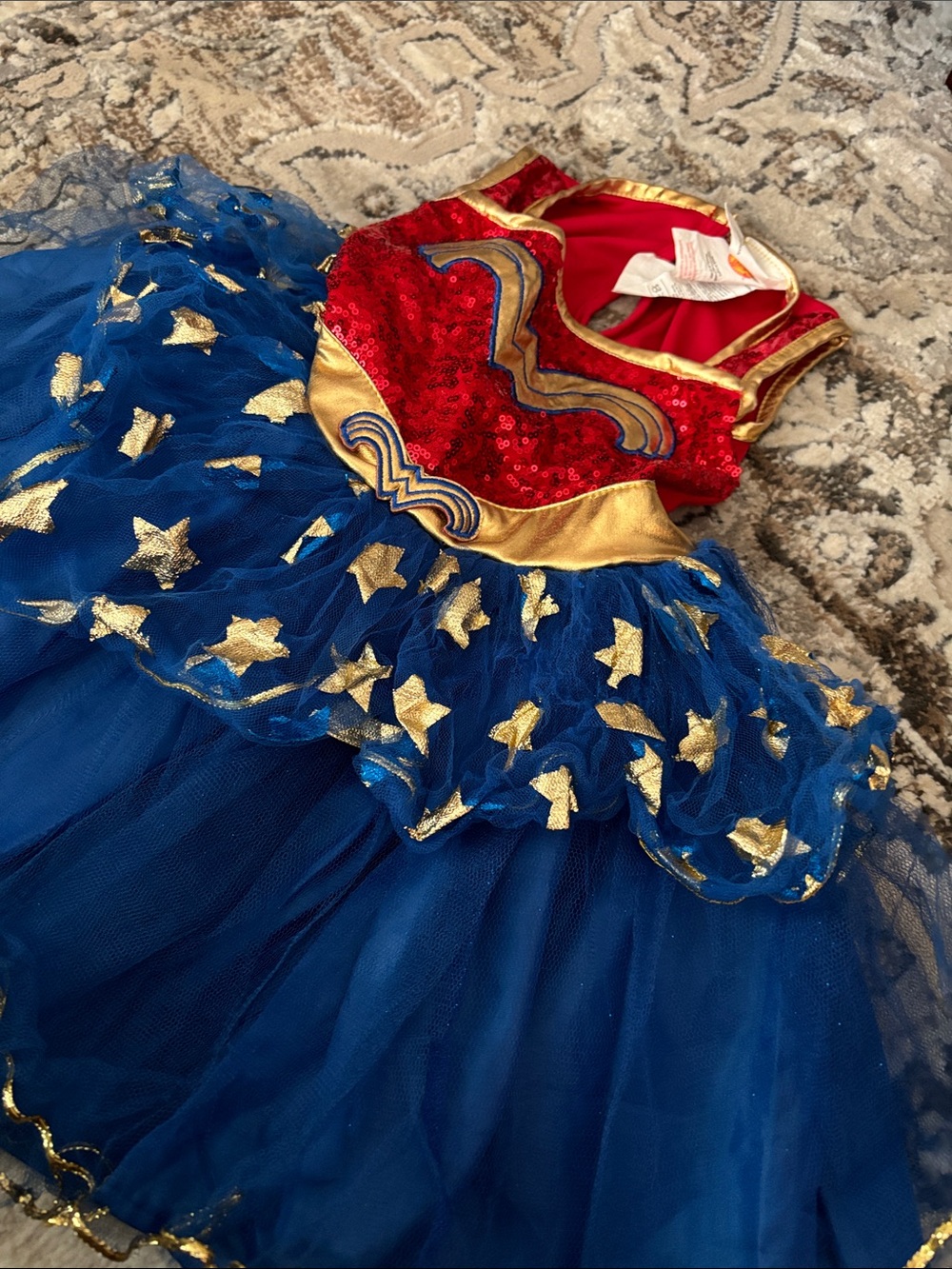 Rubie's Red, Blue & Gold Superhero Tulle Dress